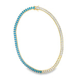 6mm Two-tone Colorful/Clear CZ Tennis Bracelet (H64A/I346A)