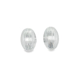 18K Gold Filled Textured Round Oval Stud Earrings (J298)