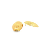 18K Gold Filled Textured Round Oval Stud Earrings (J298)