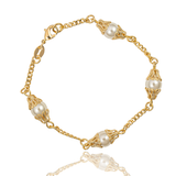 18K Gold Filled Pearl Chain Bracelet