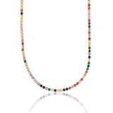 3mm Round Multicolor CZ Tennis Necklace (G209B/I437)