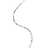 3mm Round Multicolor CZ Tennis Necklace (G209B/I437)