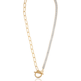Paperclip & Baguette Toggle Necklace (H200/I521)