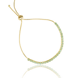 Adjustable Box Chain Bracelet With Round Clear CZ Stones (I140)