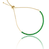 Adjustable Box Chain Bracelet With Round Clear CZ Stones (I140)