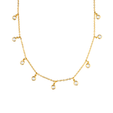 Dainty Choker With Dangle Round Clear CZ
