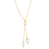 Adjustable Bolo Ball Lariat Tie Chain With Pearl Beads (F266)