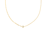 Heart Paperclip & Rolo Chain Necklace & Bracelet (F226A)(I84)