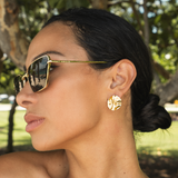 18K Gold Filled Small Round Minimalist Stud Earrings (L390)