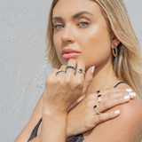 Teardrop and CZ Ring Band (D131)