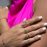 CZ Spiral Spring Coil Style Ring (D129)