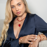 Bulky Natural Stone Gemstone Heart Pendant Box Chain Necklace (H190)