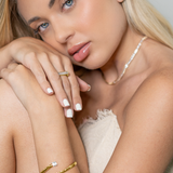 CZ Cushion Bangle Bracelet (B96)