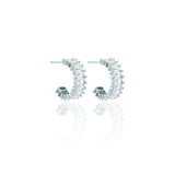 Baguette Cz Open Hoop Earrings (L229)