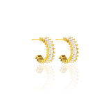 Baguette Cz Open Hoop Earrings (L229)