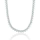 5mm Heart Bezel CZ and Plain Heart Tennis Necklace / Bracelet (H102)(I451)