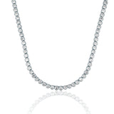 4mm Round Cubic Zirconia Bezel Tennis Necklace (H99/I448)