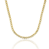 4mm Round Cubic Zirconia Bezel Tennis Necklace (H99/I448)