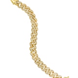 10mm Cuban Curb Chain CZ Pave Bracelet (I286)