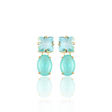 Synthetic Natural Stone Dangle Drop Stud Earrings