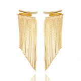 Long Tassel Fringe Chandelier Earrings Stud Earrings (K278)