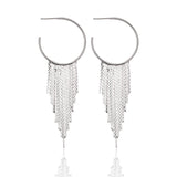 Round hoop earrings with tassel (K285)