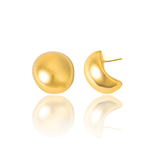 High End Exclusive Round Jumbo Dome Italian Design Stud Earrings(l502)