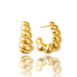 High End Exclusive Roundish Shell Twist Hoops Earrings (L498)
