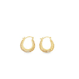 18K Gold Filled Floral Designed Hoops