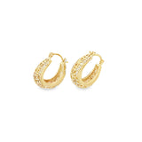 18K Gold Filled Floral Designed Hoops