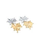 18K Gold Filled Medium Minimalist Heart Dots Stud Earrings (K364)