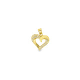 18K Gold Filled CZ Heart Pendant Charm