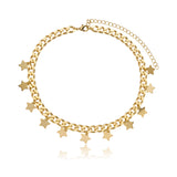 7mm Cuban Curb Star Charms Necklace (F78)