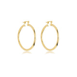 18K Gold Filled Thick Lever Back Hoop Earrings