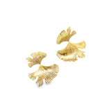 18K Gold Filled Shell Textured Drop Dangle Earrings (K367)
