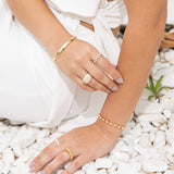 Paper Clip Ring With Micro CZ Stones (D44)