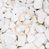 18K Gold Filled Thick Lever Back Hoop Earrings