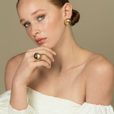 High End Exclusive Round Jumbo Dome Italian Design Stud Earrings(l502)