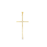 Slim Cross Crucifix Pendant with CZ Stones (A65A)