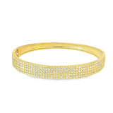 8mm Thick Half Layered CZ Bangle Bracelet (B84)