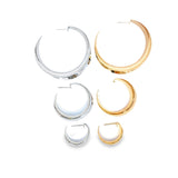 18K Gold Filled Curved Wide Minimalist Hoops (J305-J307)(L395)