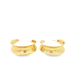 18K Gold Filled Curved Wide Minimalist Hoops (J305-J307)(L395)
