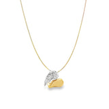 Two Tone Heart Earrings and Necklace Set (G228A)