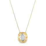 Two Tone Wavy Round Charm Jewelry Set (G229A)