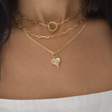 Heart Pendant Charm With Cubic Zirconia Stones