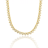 5mm Heart Bezel CZ Tennis Necklace (H103/I452)