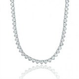 5mm Heart Bezel CZ Tennis Necklace (H103/I452)