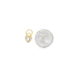 18K Gold Filled Small Heart Shaped Lock Pendant With Zirconia Stones