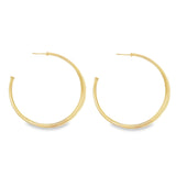 18K Gold Filled Flat Open Hoop Earrings (J70)