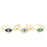 Enamel Evil Eye Cuff Bangle (B26)